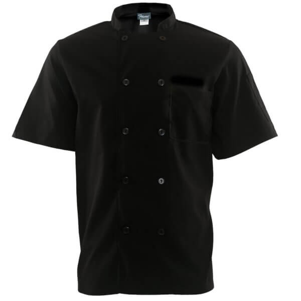 C11PS BLK Chef Coat Short Sleeve