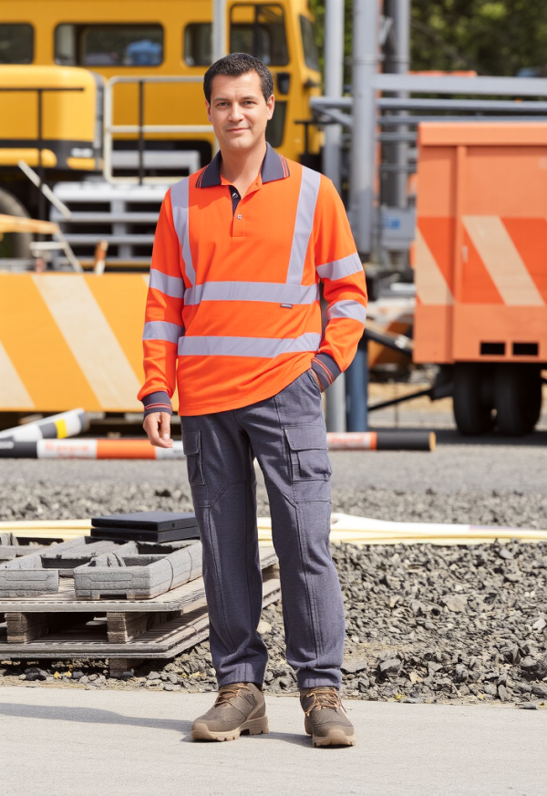 Hi-Vis Long Sleeved Polo Shirt, PS277