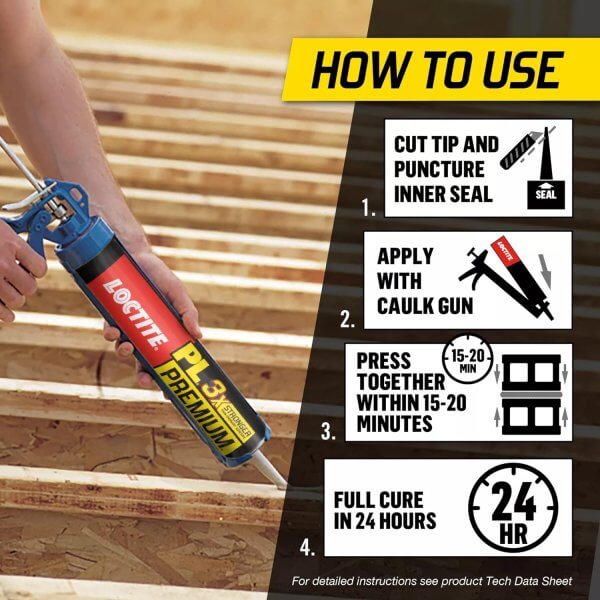 Loctite Premium 3X Multi-Purpose Polyurethane Construction Adhesive - Image 4
