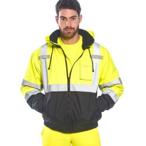 Hi-Vis 2-in-1 Contrast Bomber Jacket Yellow/Black