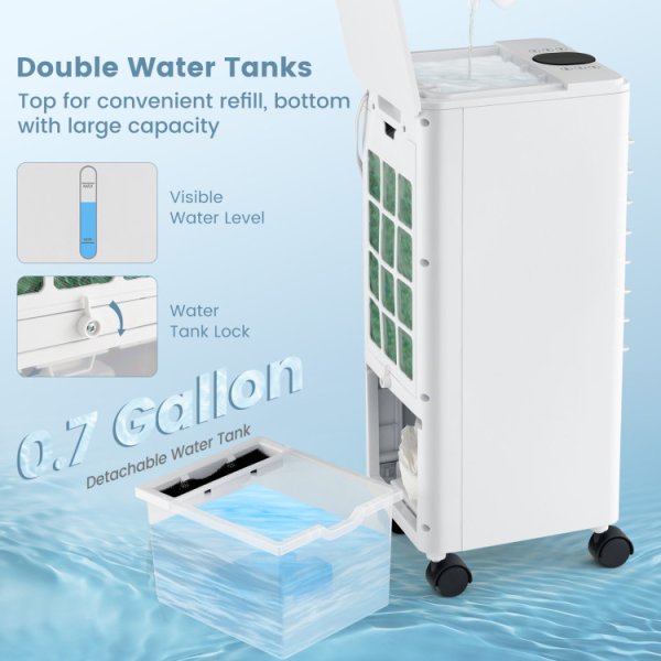 3-in-1 Evaporative Air Cooler with Remote for Home Office - Image 6
