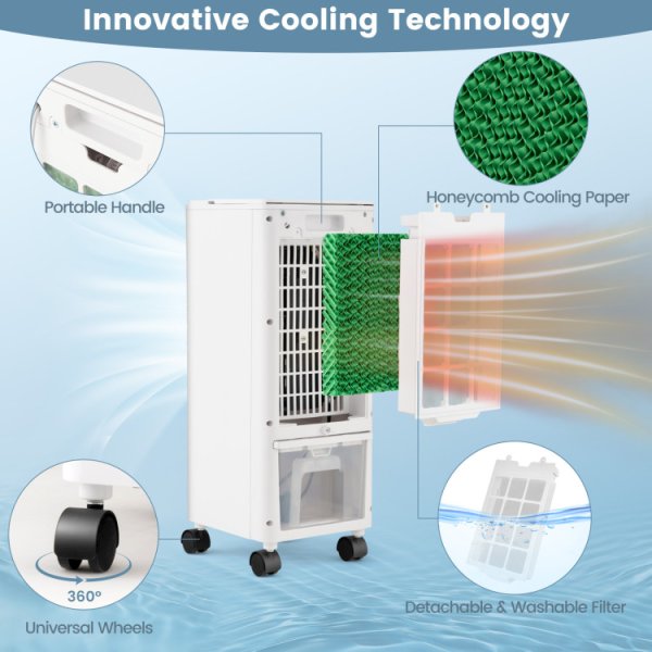 3-in-1 Evaporative Air Cooler with Remote for Home Office - Image 9